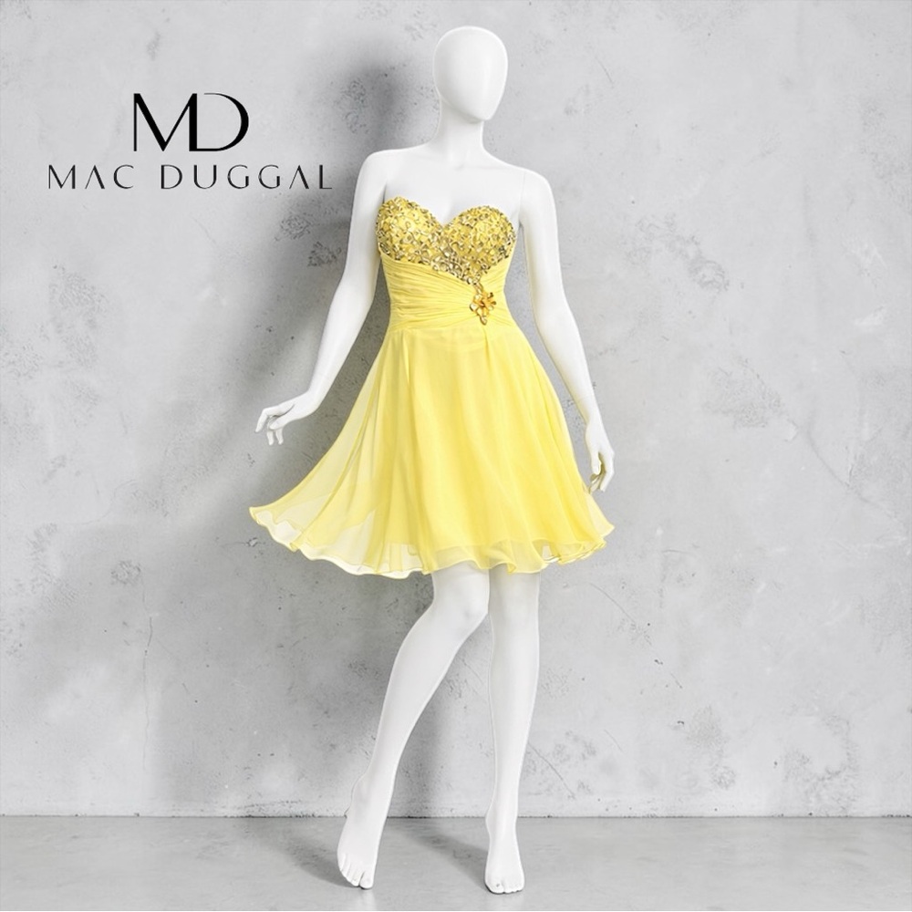 Mac Duggal Sunny Yellow Strapless Dress